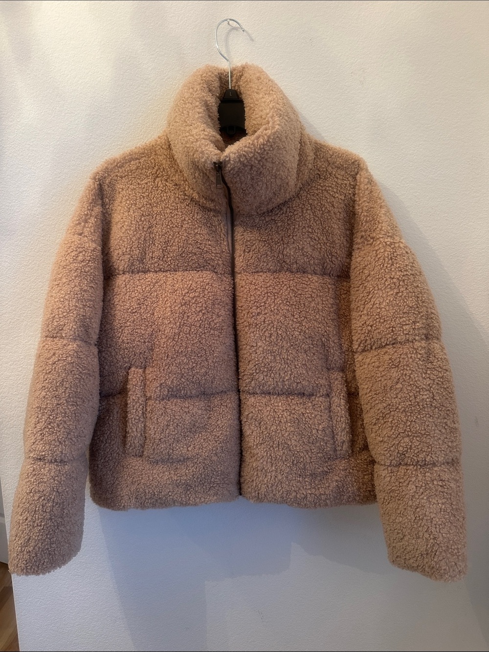 Free People We The Free Raya Cozy Coat Oatmeal Beige Teddy Sherpa Fleece Jacket